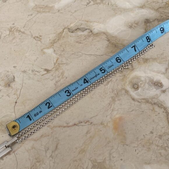 Gucci “G” Solid 925 Sterling Silver Pendant & 16” Sterling Silver Rolo Chain - Picture 10 of 11